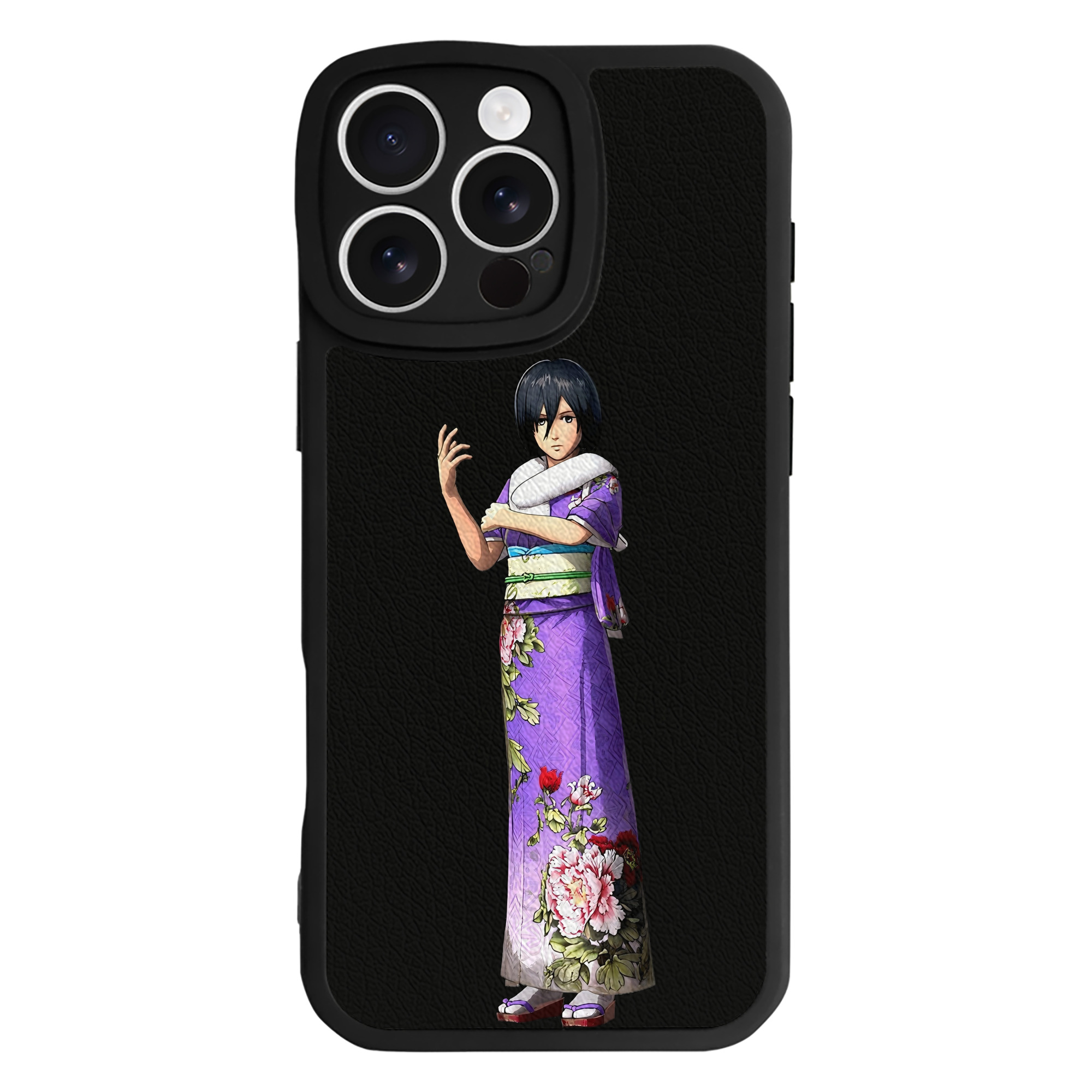 （画像用） 進撃の巨人 ミカサ·アッカーマン Attack on Titan Mikasa Ackerman 【iPhone 16シリーズ対応】シリコンスマホケース（レザー調） 材質：シリコン